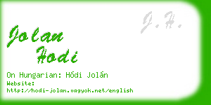 jolan hodi business card