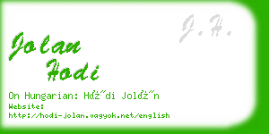 jolan hodi business card